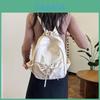 2024 New Cream Color High School Student Backpack Lightweight Large Capacity Stylish Bag