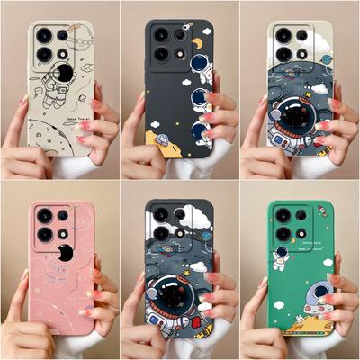 For Itel A60s A04 A05s Tecno Camon 20 Pro Infinix Note 30 Pro VIP Zero 30 Case Cover Cute Astronaut Soft Silicone Shell Shockproof Matte Bumpers