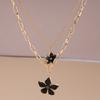 Cute Enemel Flower Necklace Pendant for Women Girls Multilayer Choker Necklaces Chain Party Holiday Jewelry Gift