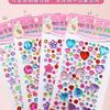 Shiny Diamond Crystal Heart Stickers for Kids - Princess & Cartoon Themes