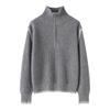 Lekasha Gray Cashmere Stand-Up Collar Sweater - Versatile Inner & Outer Layer for Autumn/Winter Girls' Fashion.