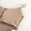 Chest-Enhancing Brushed Cotton Camisole with Inner Padding and Flared Design for Women