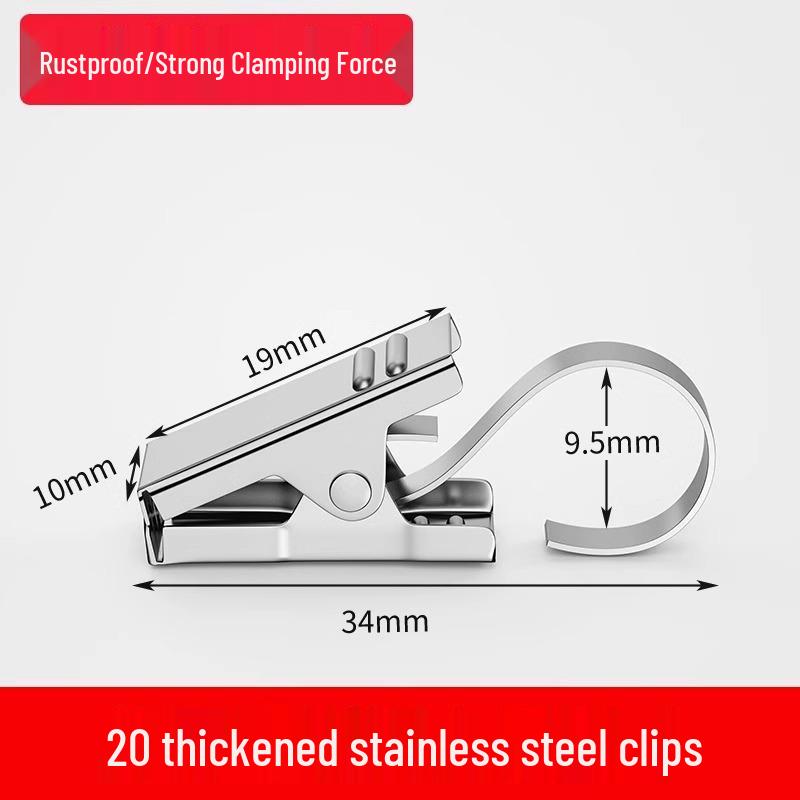 20 pcs Newcomer Curtain Clips: 0.01 Grab Hooks + Rings, Load-Bearing, Thickened, Old-Fashioned Style.