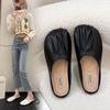 2025 Spring and Summer New Evening Fairy Wind Flat Bottom Without Heel Lazy Net Red Bag Head Half Slippers Female Outer Wear