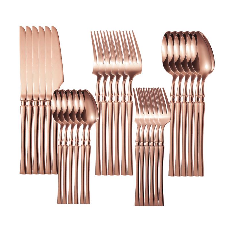 30/40/60pcs Silver Flatware Set Stainless Steel Tableware Knife Fork Coffee Spoon Dinnerware Dishwasher Safe Dinner Cutlery