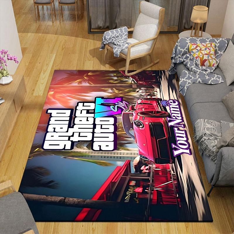 Custom 1Pc Custom Gta Apparel Flannel Personalized Rug Non Slip Floor Mat Soft Carpet for Living Bedroom Office Home Decor Gift