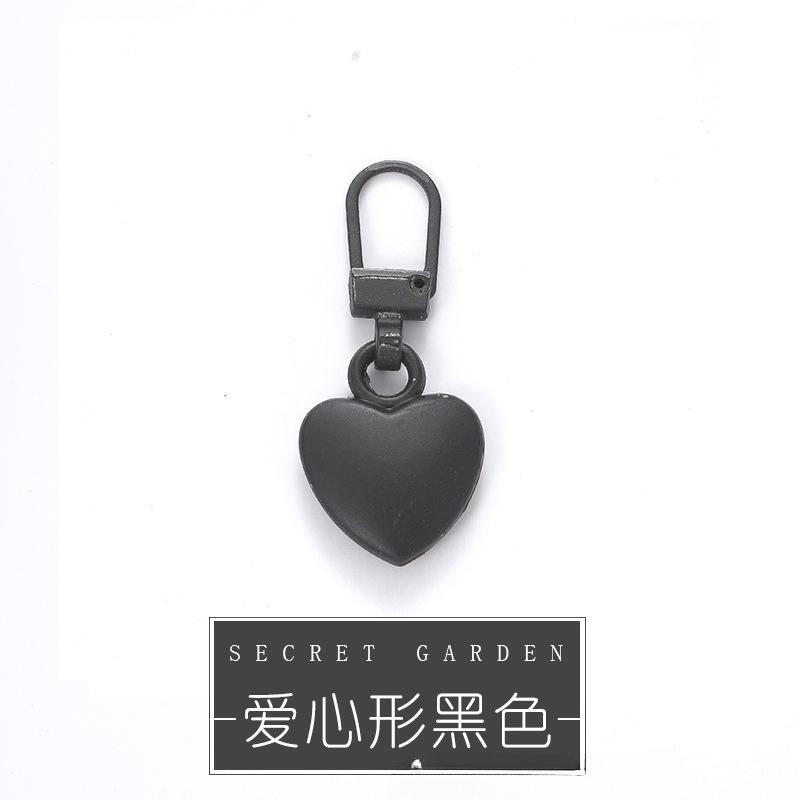 5Pcs Zipper Pull Replacement Detachable Pull Metal Heart Shaped Zipper Universal Zipper for Clothing Jackets Backpack Shoes