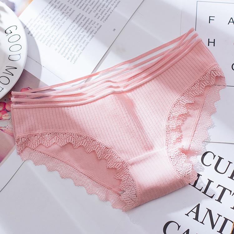 Women's Seamless Solid Color Lace Briefs Sexy Soft Japanese Style New Underwear