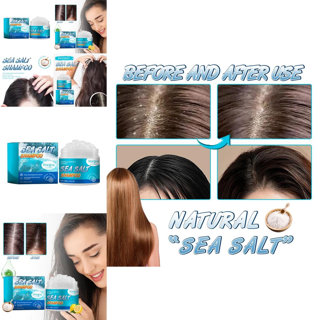 Hoegoa Sea Salt Anti Dandruff Shampoo Deep Cleansing Scalp Care For Itchy Hair 100g