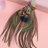 Rhinestone Peacock Keychain Enamel Peacock Charm with Feather Sparkly Peacock Key Chain Bag Charm Gift for Women Men