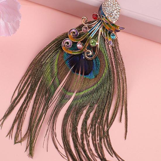 Rhinestone Peacock Keychain Enamel Peacock Charm with Feather Sparkly Peacock Key Chain Bag Charm Gift for Women Men
