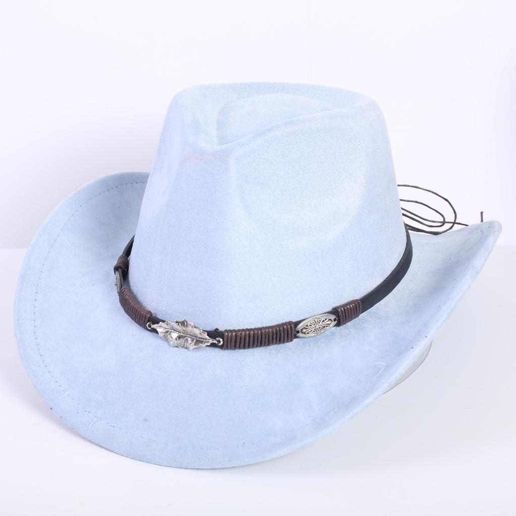 Popular European and American classic suede western cowboy hat men's and women's fashion LO style peach heart cowboy hat