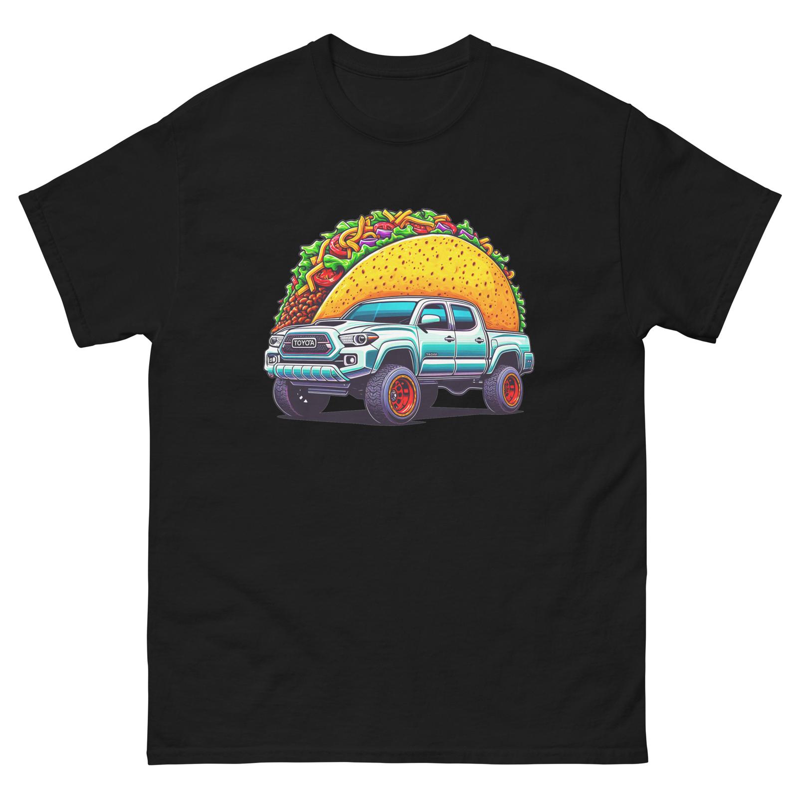 Light Blue Raised Taco Truck Cartoon Fun T-Shirt XXXXL