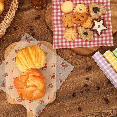 50 Stück Ölfestes Einwickpapier für Brot Sandwich Burger Pommes, Lebensmittel-Wachspapier Backwerkzeuge Küchenhelfer für Partygeschenk