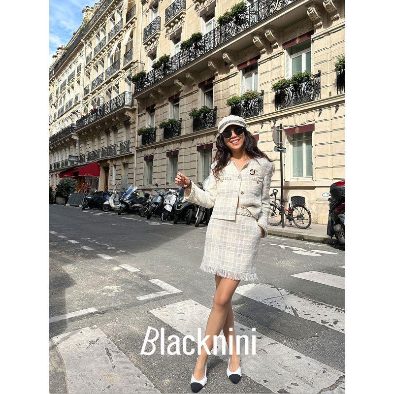 Blacknini Yinhuafu/Montian Avenue Italy PLT Double C Tweed Outwear Vest Shorts Skirt
