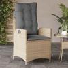 VidaXL Reclining Garden Chair Cushions Mixed Beige Poly Rattan 365261