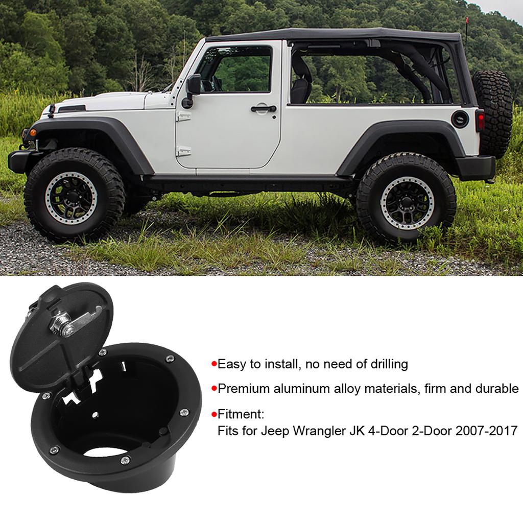 Fuel Tank Gas Cap Cover with Lock Fits for Jeep Wrangler JK 4 Door 2 Door 2007 2017