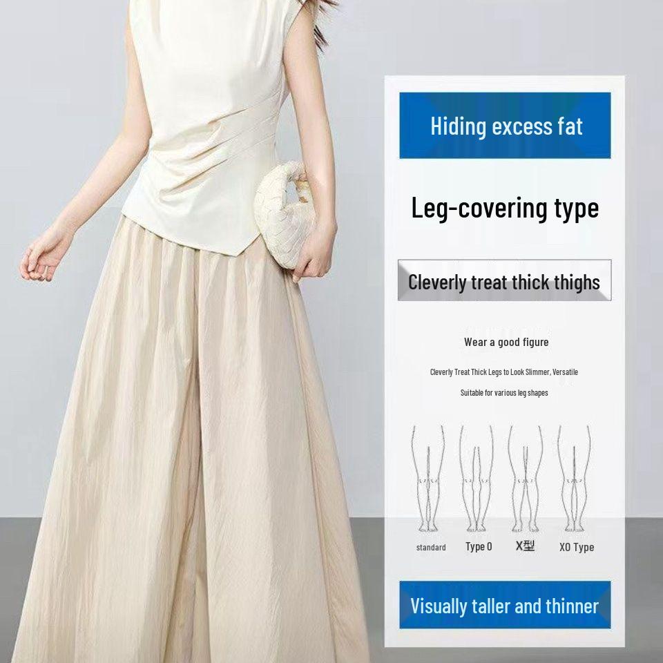 Summer Women's Plus Size Breathable A-Line Wide-Leg Culottes