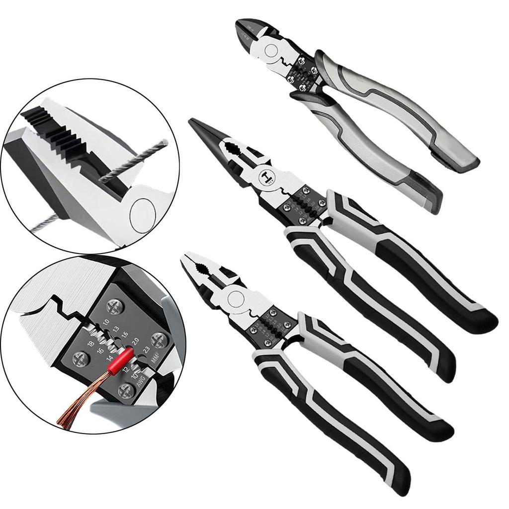 Multifunctional Wire Stripper Hand Tool Crimper Electrician Wire Plier Cutter for Winding Screwing Wire Cutting Crimping