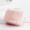Soap Dish Non-punch Household Cute Soap Dish with Lid, Solid Color Travel Soap Holder, Expression Detail Soap Dish Container