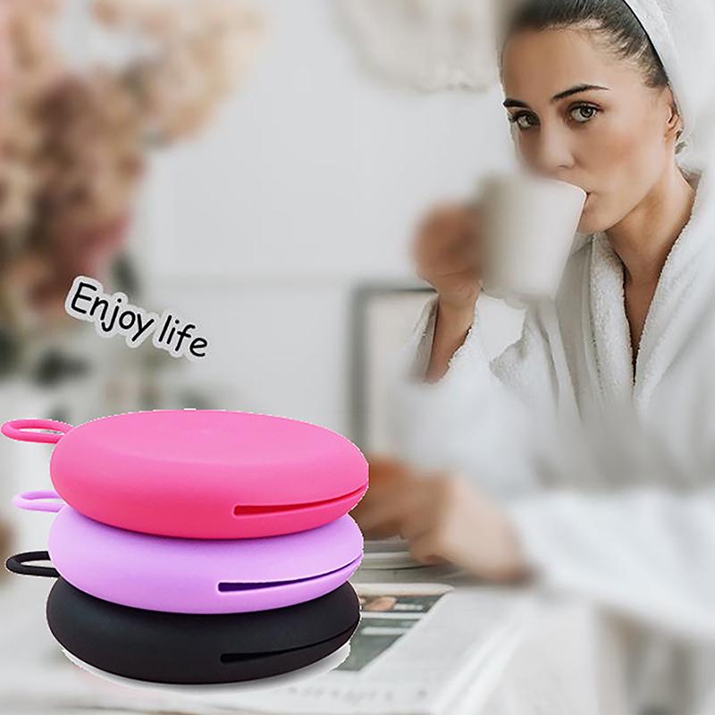 Cutie de disc menstrual reutilizabilă din silicon Igienă feminină Produse de îngrijire pentru femei Perioada Colector menstrual Husă din silicon pentru sănătatea femeilor