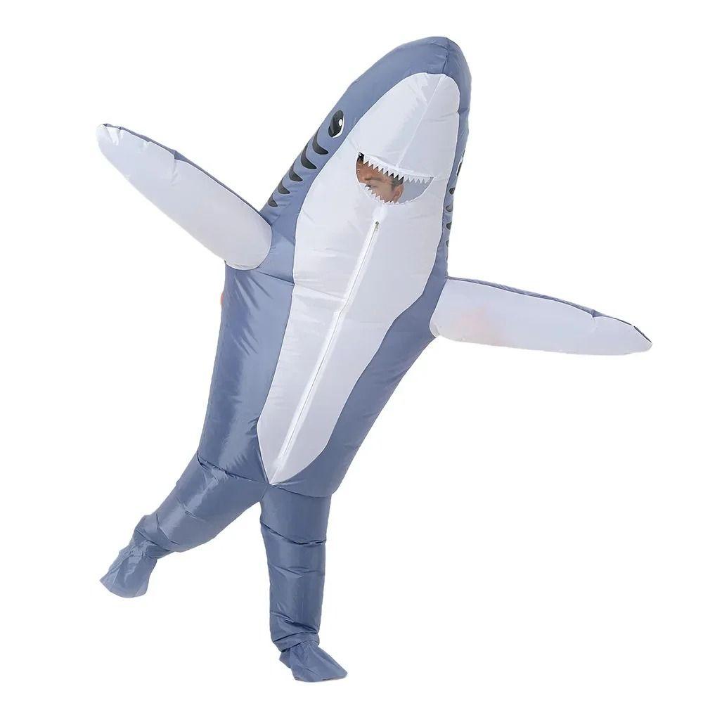 Cute Inflatable Shark Costume Full Body Jumpsuit Blow Up Shark Suit  Costume Props