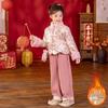 Girls' Velvet Lined New Chinese Style Hanfu & Tang Suit Set