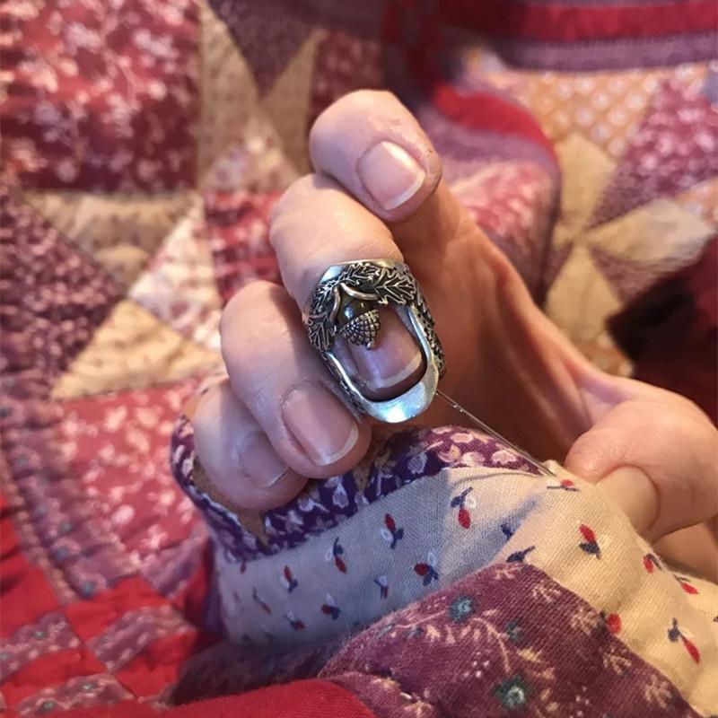 Open Nail Acorn Thimble Thimbles For Hand Sewing Quilting Finger Protector Zinc Alloy Finger Thimble Shield Diy Sewing Tool