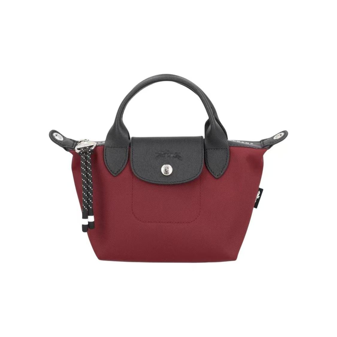 

Longchamp Le Pliage Energy Zipper Closure Leather Trim Silver Metal Accessories Nylon Canvas Dumpling Bag Tote Mini Women Tote Bags 1500HSR119 Basic Set (Bag)