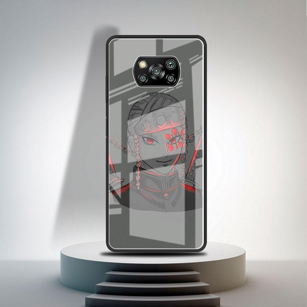 Glass Case For Xiaomi Poco X3 NFC 11 Lite 11T F3 M3 For Redmi Note 11 10 9 8 Pro 10S 9S 9A 9C Phone Cover Anime Demon Slayer