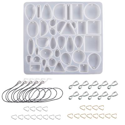 Geometric Round Keychain Silicone Mold Crystal Epoxy Diy Decorative Pendants Necklace Jewelry Epoxy Mold for DIY Craft