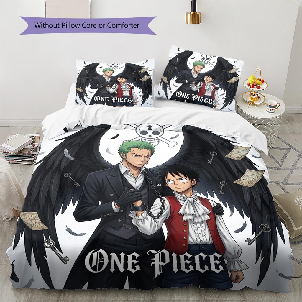 One Piece Pattern Bedding Quilt Set Quilt Cover Pillowcase Home Birthday Gift(1 * duvet cover + 2 * pillowcase, without core)