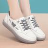 Sneakers Loafers Ladies Leather  Spring Lace-up White Shoes Women Casual Soft Sole Flat Shoes Women