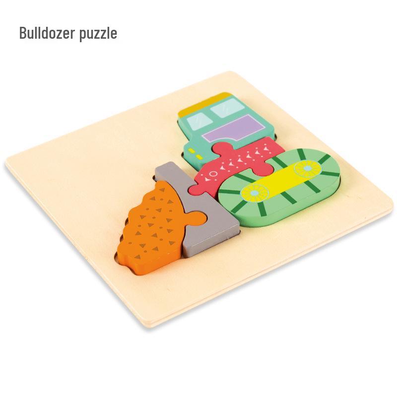Wooden 3D Puzzle for Early Education: Infant & Toddler Intellectual Development, Hand-Eye Coordination Toy for 1-3 Year Old Boys & Girls