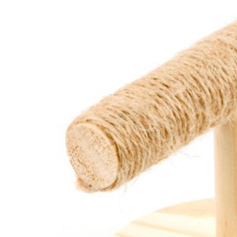 Wood Parrot Bird Stand Natural Prevent Slipping Portable Interactive Bird Training Stand Perch for