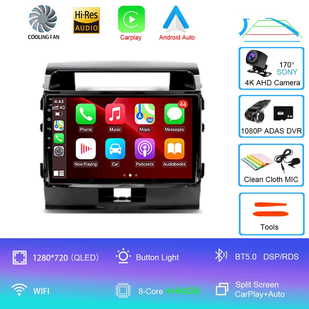 10.1 Inch Android For Toyota Land Cruiser 200 2007 - 2015   Car Radio Multimedia Player Navigation GPS Wireless Carplay DSP Wifi