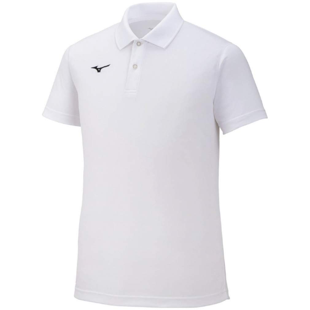 Mizuno Training Polo Size M N-XT Shirt, Moisture-Wicking, Quick-Drying, 32MA9670, White,