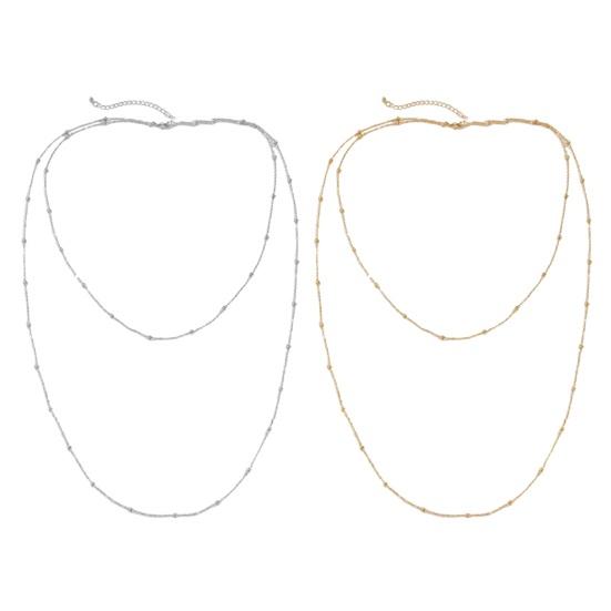 Lanț de pulovere pentru femei, mărgele din aliaj cu două straturi, haine reglabile, bijuterii, întâlniri, petreceri de absolvire, colier de decorare pentru îmbrăcăminte