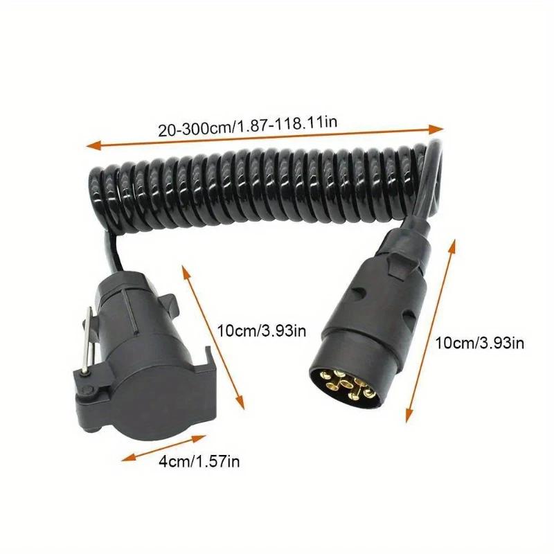 Cavo di Estensione per Rimorchio a 7 Pin 2m /3m Cavo di Estensione per Pannello Luci Rimorchio Spina da Maschio a Femmina Cavo Filo Accessorio Caravan