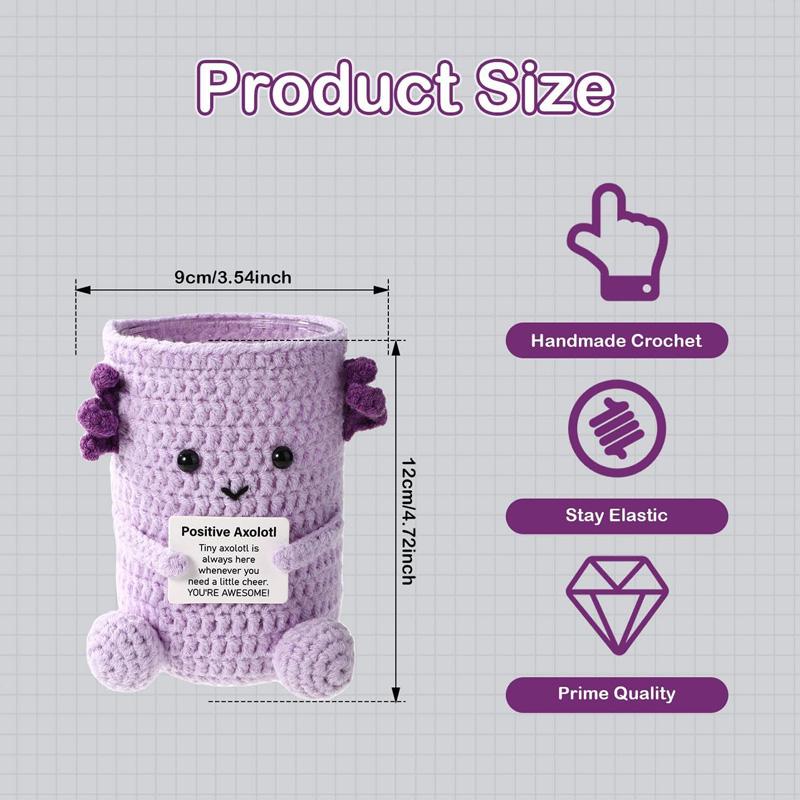 1Pc Hand Woven Plush Wool Birthday Gift Home Decor Halloween with Positive Card Pen Holder Crochet Dolls
