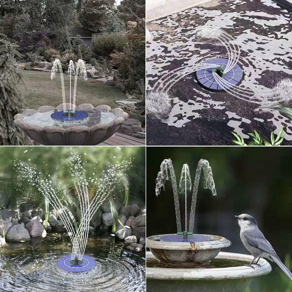 with LED Light Bird Bath Fountain Colorful Floating Fountains Solar Fountain  Fish Tank