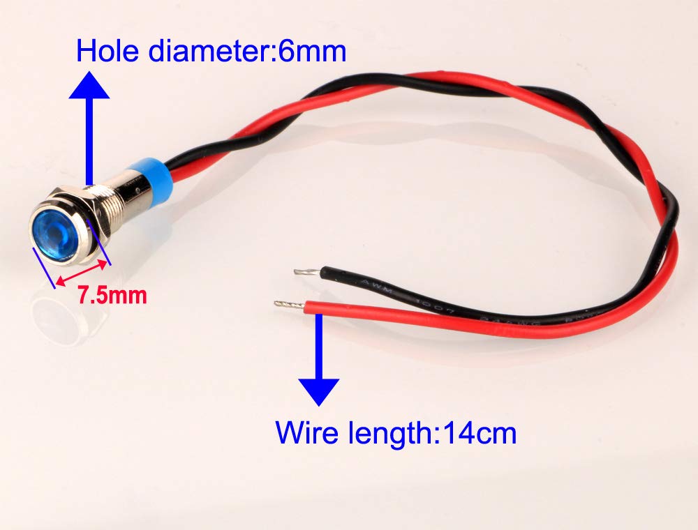 Gebildet 10pcs Waterproof Indicator Light Pilot Light Signal Indicator 6mm