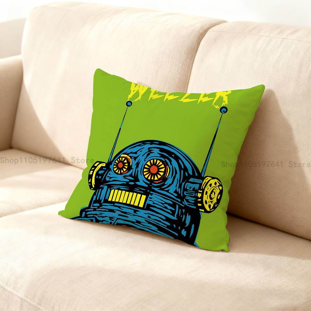 Rock Band W-Weezer Pillow Case For Sofa Decor Car Office Room Printing Cushion Cover Decorations and Protector