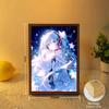 Anime Figure Hatsune Miku Light Painting Photo Frame Kawaii Action Figures Led Night Light PVC Collectible Model Toys Girl Gift