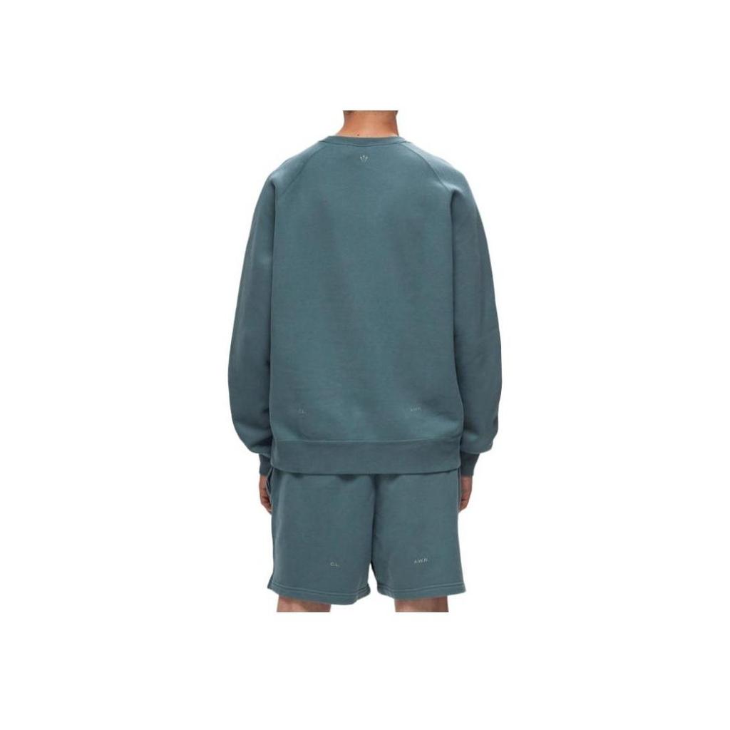 Nike Solid Logo Print Raglan Loose Fit Crew Neck Long Sleeve Sweatshirt Men Sweatshirt Mineral-Slate FN8160-382