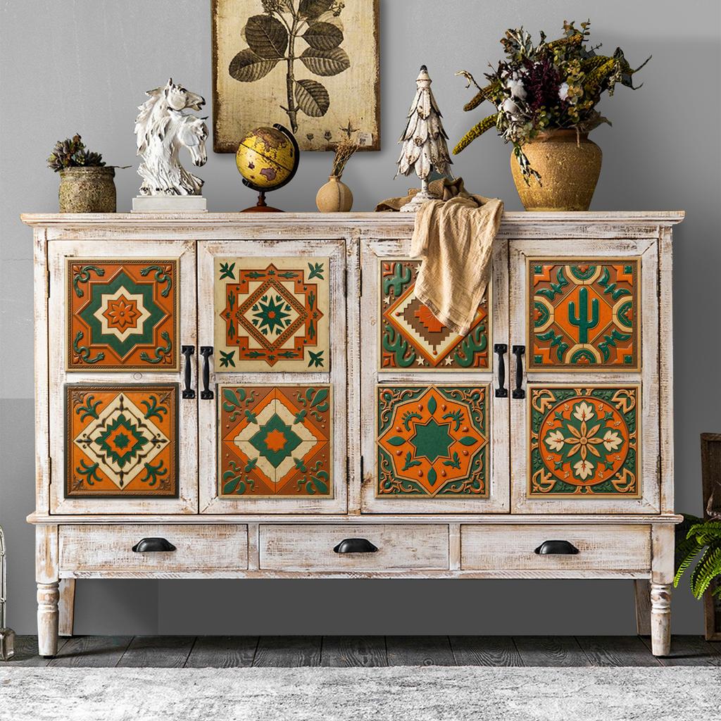 24 szt. Naklejki na płytki w stylu europejskim Kuchnia Samoprzylepne Odporne na olej Naklejki ścienne Wodoodporny Winyl Zdejmowalne Naklejki ścienne