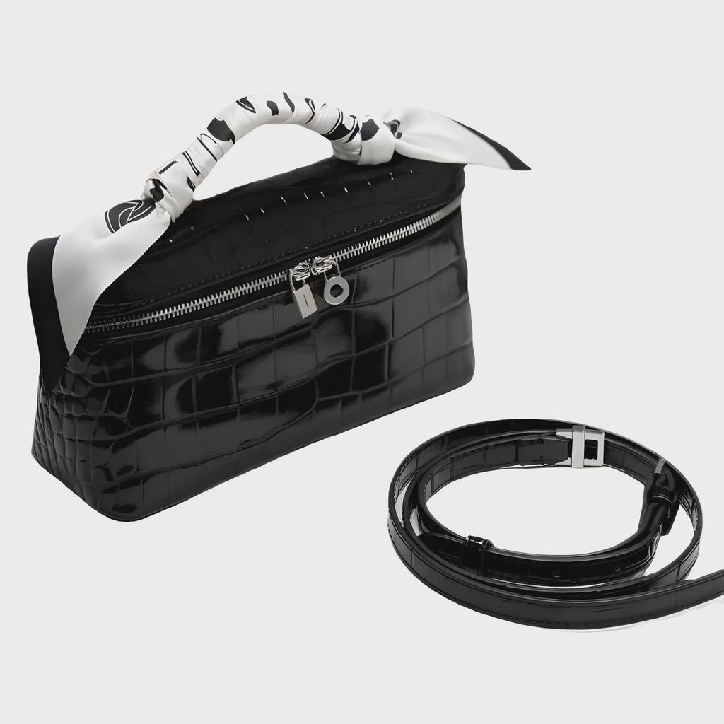 LP19 Äkta Läder Matlåda Handväska - Kohud Clutch & Axelväska