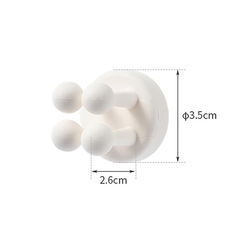 Storage Hook, Wall Mounted Shaver Holder, Toothbrush Holder, 6/1 Piece, Bathroom Non Flushing Silicone Hook, Shaver Holder