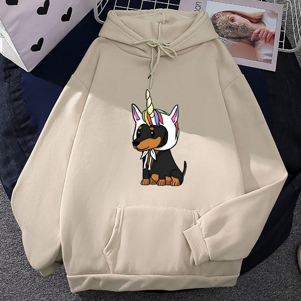 Dachshund Cute Dog Print Hoodie Design Autumn Winter Men's Women's Sweatshirt Fleece Oversized Couples Casual Streetwear Hoodies