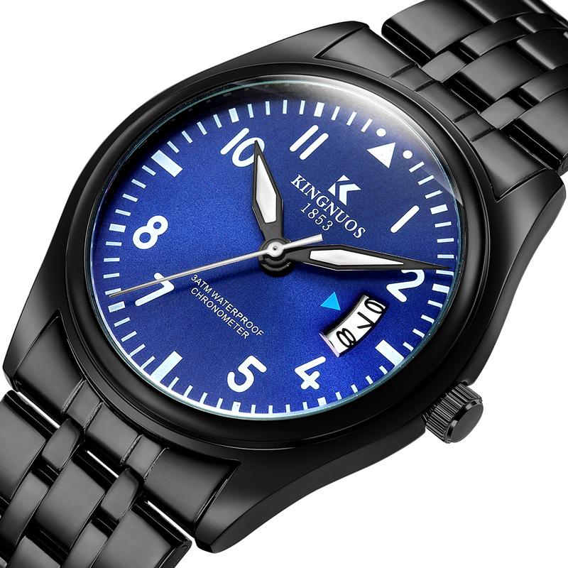 Topmarke Klassische Mode Herren Stahlband Kalenderuhr Neu Leuchtend Wasserdicht Große Zifferblattuhr Studentenuhr